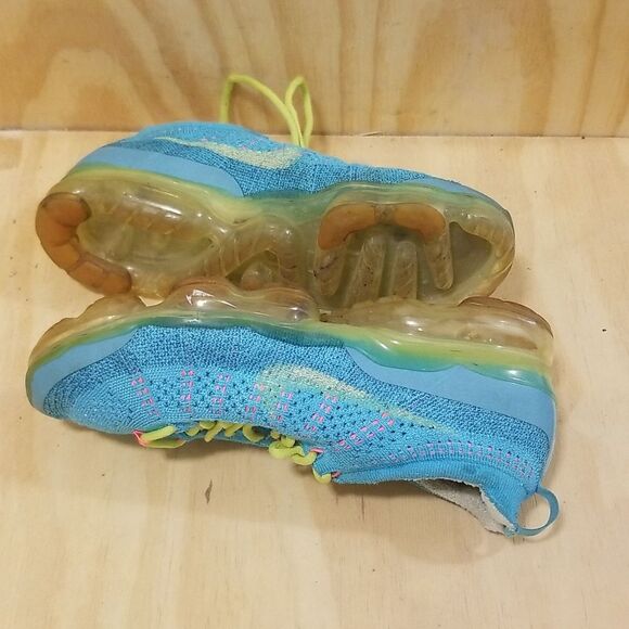 NIke Air Vapormax 2023 FK Baltic Blue/Citron Yellow Mens 9 1/2 , Wmn's 11 - Picture 9 of 9